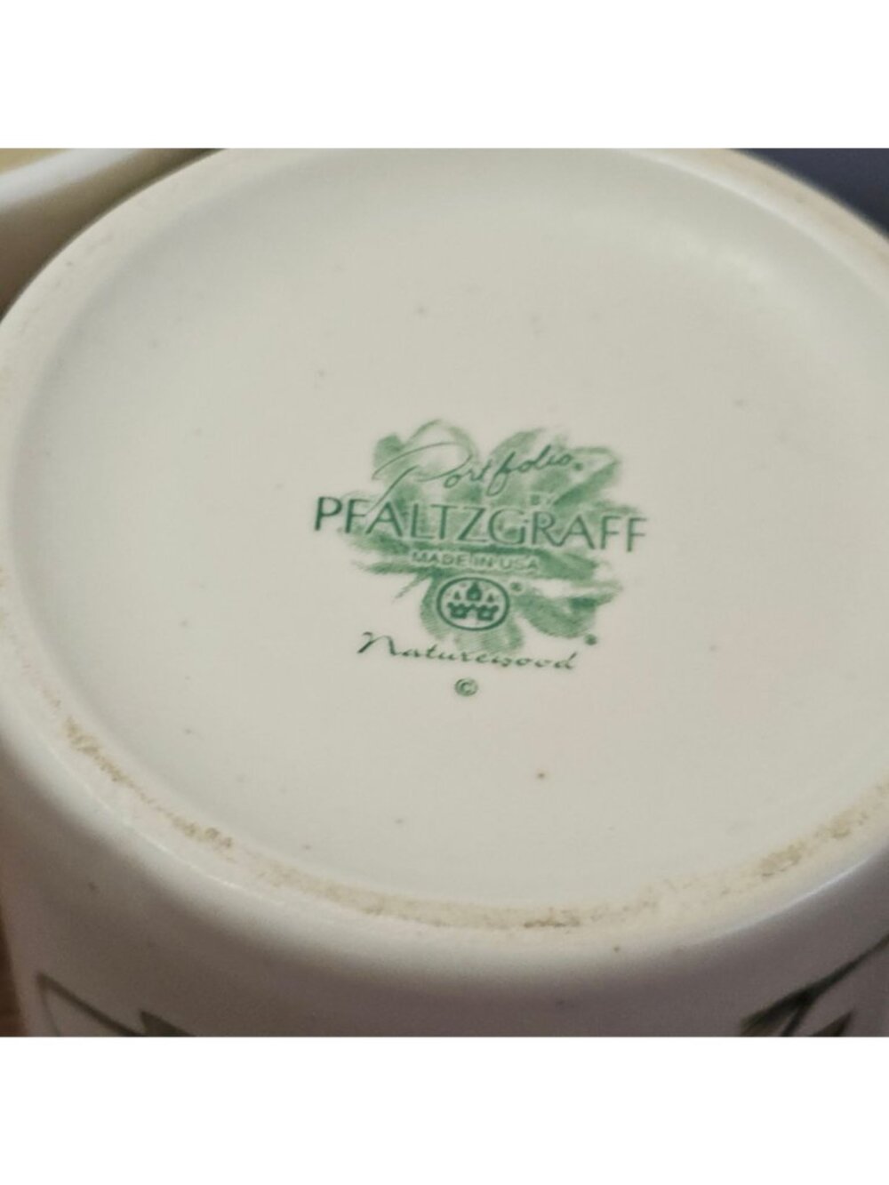 2 Pfaltzgraff Naturewood Mugs 4" nature gardening 16oz cottagecore farmhouse cof - Picture 7 of 9